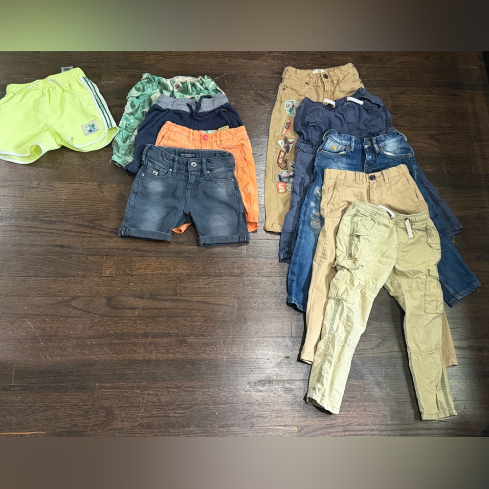 Scotch & Soda Kids Mixed Denim and Cargo Bottoms - Blue, Tan, Orange